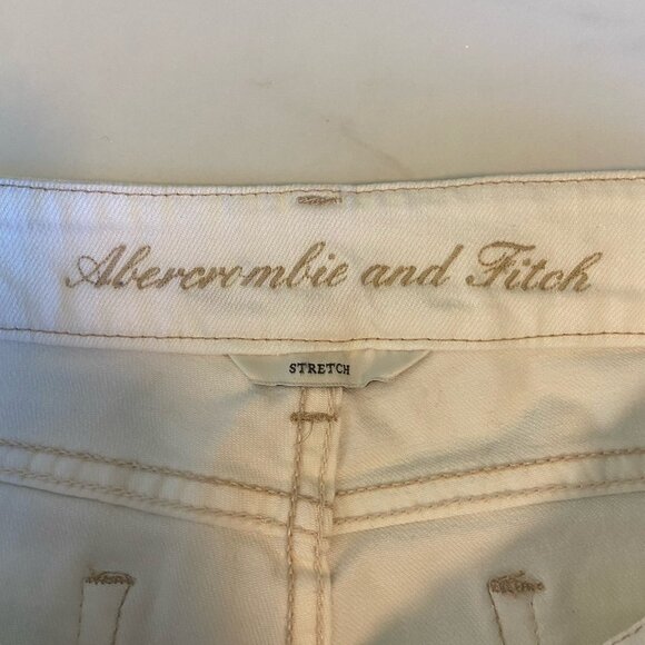 Abercrombie‎ Fitch Patch Pocket White Flare Jeans Women’s 8 Stretch Y2K Low Rise - Picture 9 of 13